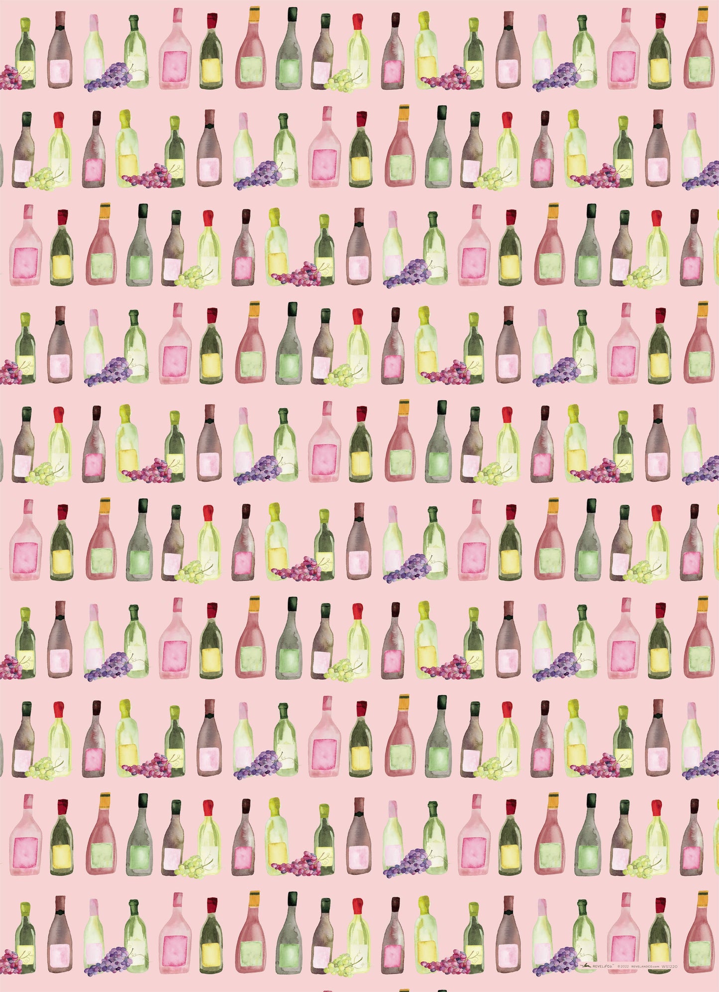 Wine Bottles Gift Wrap Roll (3 sheets/roll)