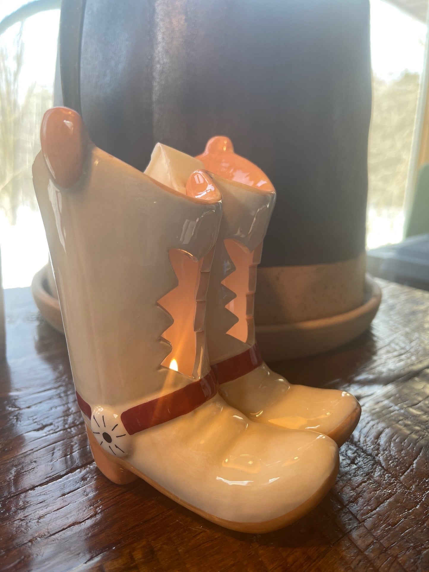 Cowboy Tealight Boot Wax Tart Burner