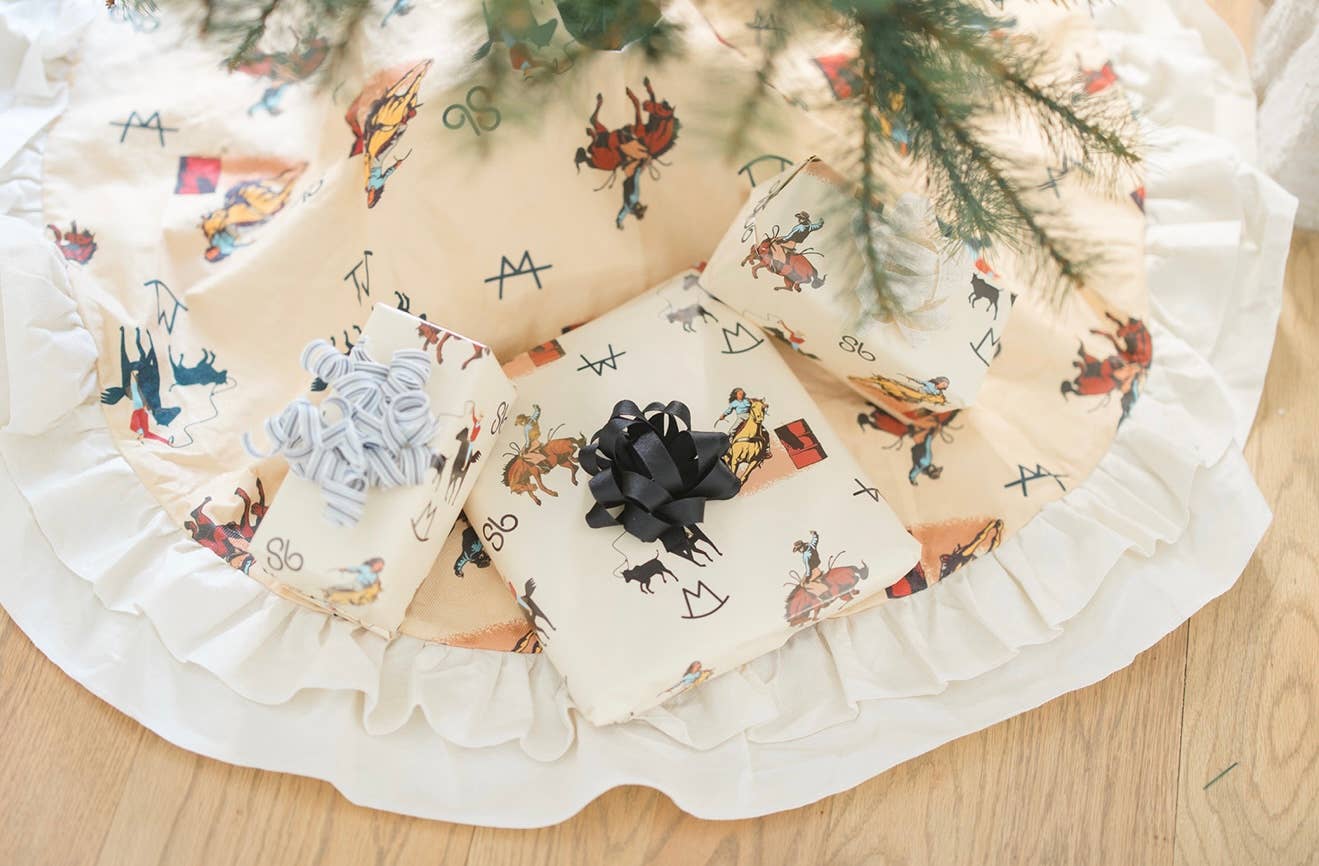 Vintage Cowboy Christmas Tree Skirt