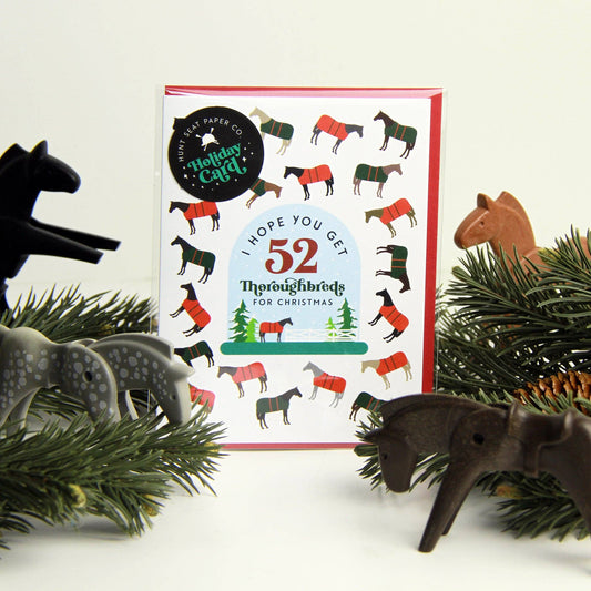 52 Thoroughbreds Horse Christmas Card for Equestrians