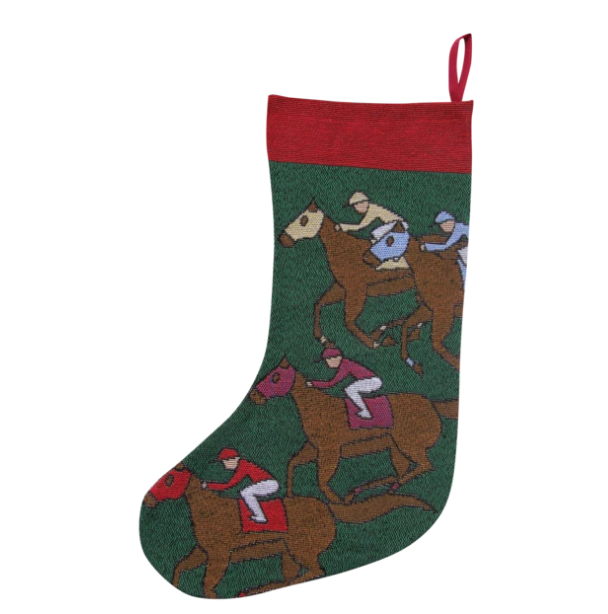 Green Race Horses Stocking - Kentucky Derby