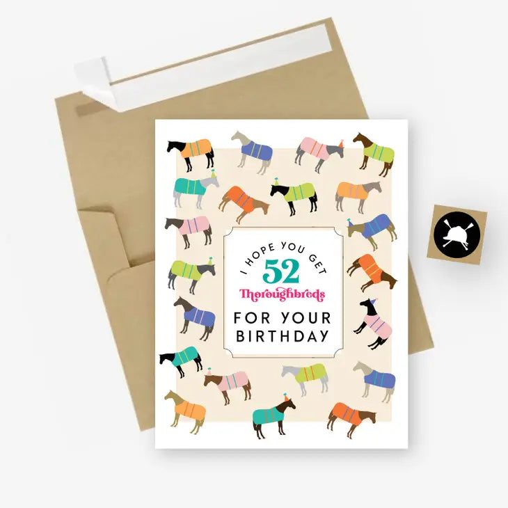 52 Thoroughbreds Birthday Card