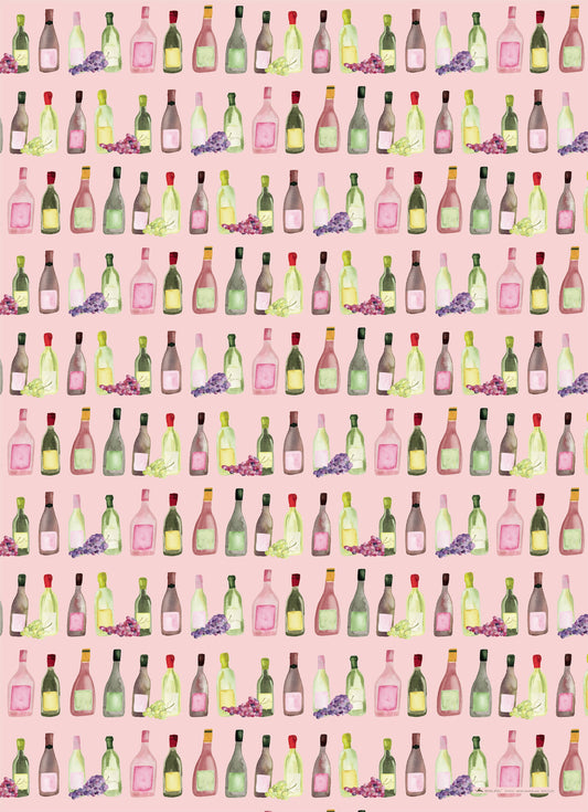 Wine Bottles Gift Wrap Roll (3 sheets/roll)