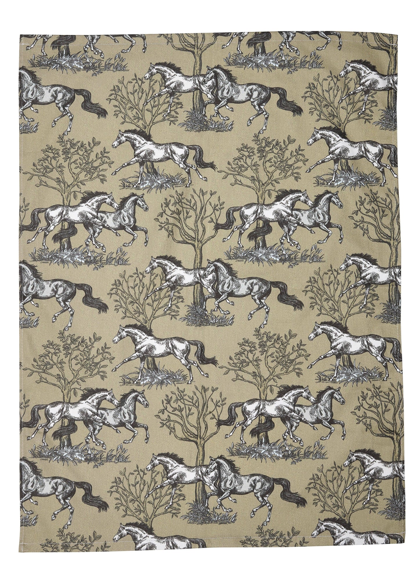 Beige Horse Themed Tea Towel