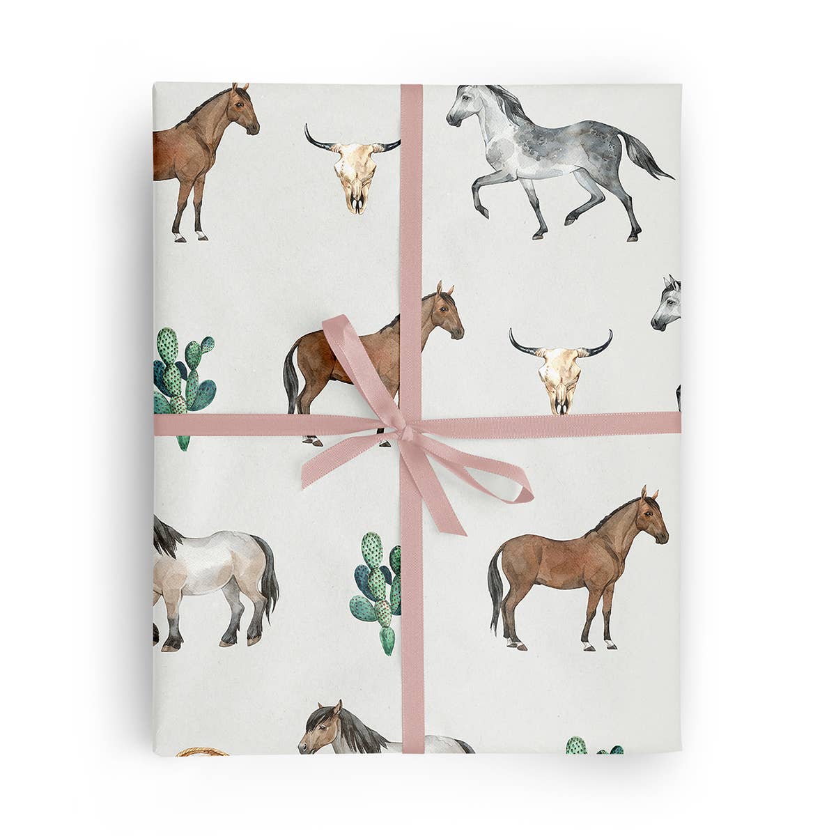 Western Horses Folded Wrapping Paper - 2 Sheets 27x39