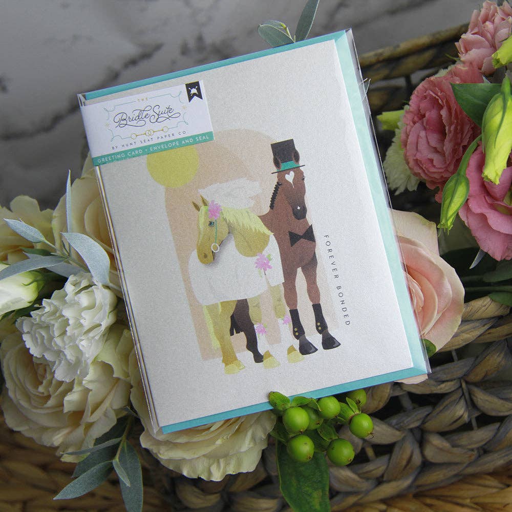 Forever Bonded - Equestrian Horse Barn Wedding Card