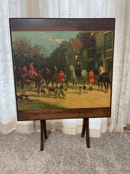 Vintage Fox Hunt Folding Table/Fireplace Screen